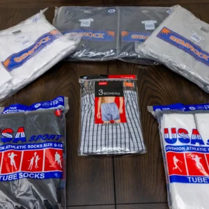 Athletic socks and boxer briefs assortment