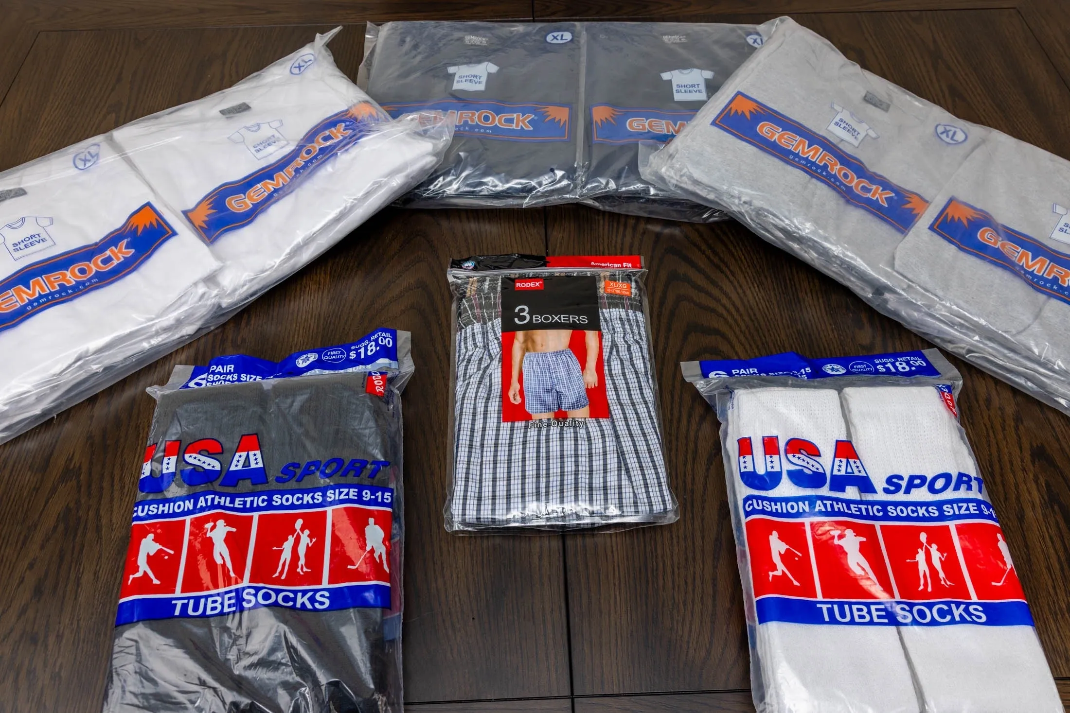 Athletic socks and boxer briefs assortment